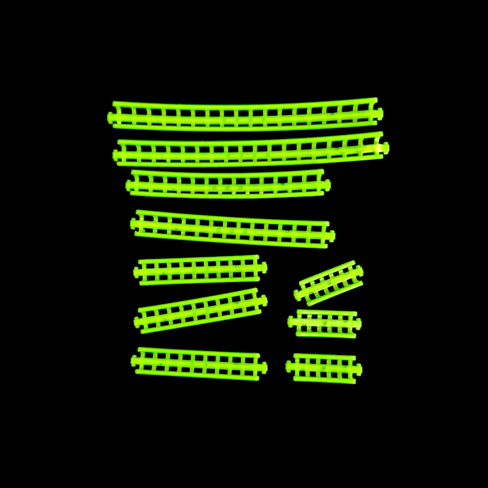 ThinkFun Roller Coaster Challenge Track Pieces Green 10 Pc Lot Parts